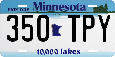 MN license plate 350TPY