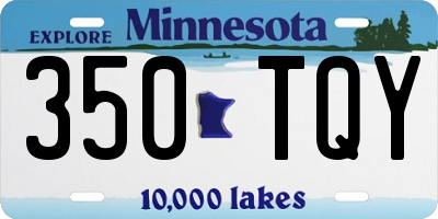 MN license plate 350TQY