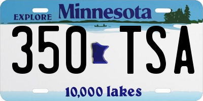 MN license plate 350TSA