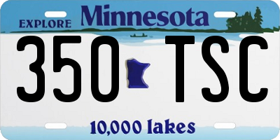 MN license plate 350TSC