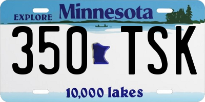 MN license plate 350TSK