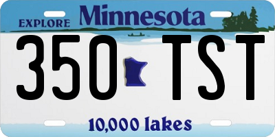MN license plate 350TST
