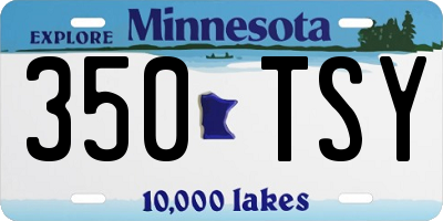 MN license plate 350TSY