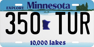 MN license plate 350TUR