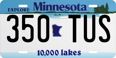 MN license plate 350TUS
