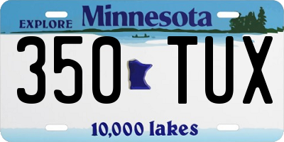 MN license plate 350TUX