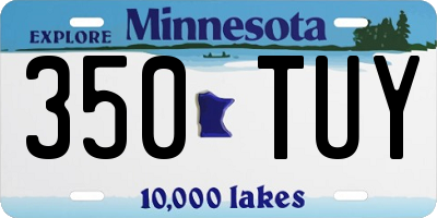 MN license plate 350TUY