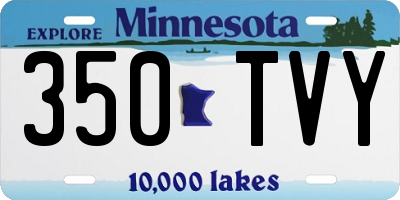MN license plate 350TVY