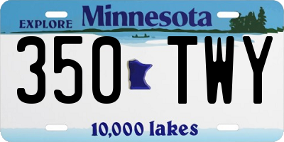 MN license plate 350TWY
