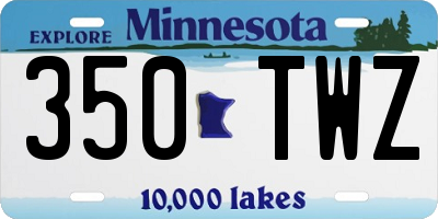 MN license plate 350TWZ