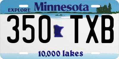 MN license plate 350TXB