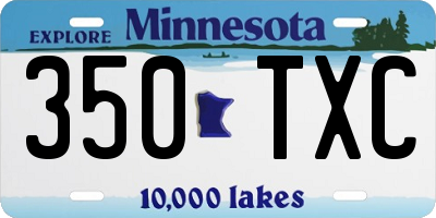 MN license plate 350TXC