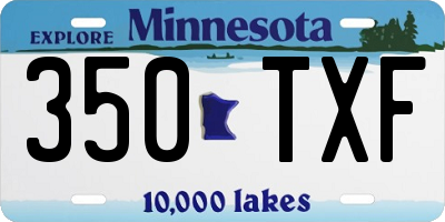 MN license plate 350TXF