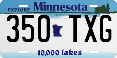 MN license plate 350TXG