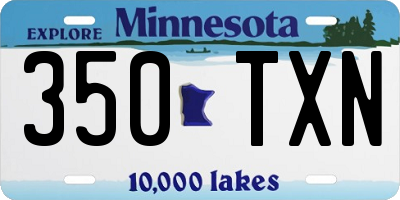 MN license plate 350TXN