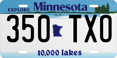 MN license plate 350TXO