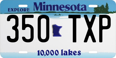 MN license plate 350TXP