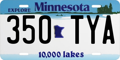 MN license plate 350TYA
