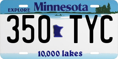 MN license plate 350TYC