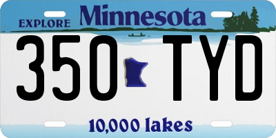 MN license plate 350TYD