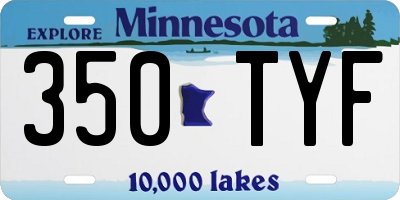 MN license plate 350TYF