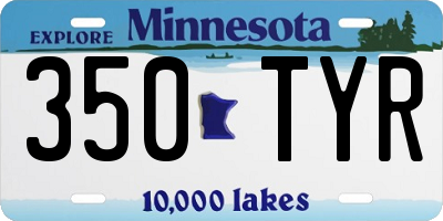 MN license plate 350TYR