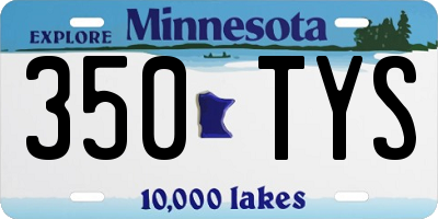 MN license plate 350TYS
