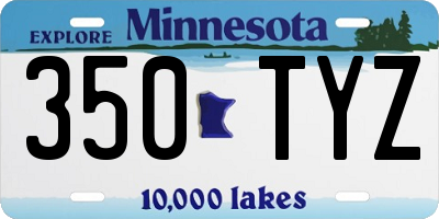 MN license plate 350TYZ