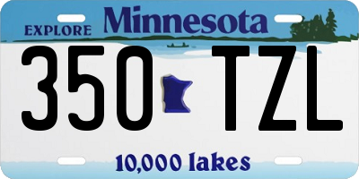 MN license plate 350TZL