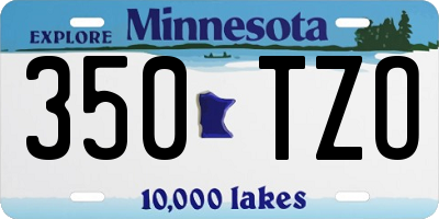 MN license plate 350TZO