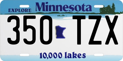 MN license plate 350TZX