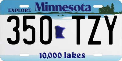 MN license plate 350TZY