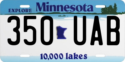 MN license plate 350UAB