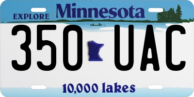 MN license plate 350UAC