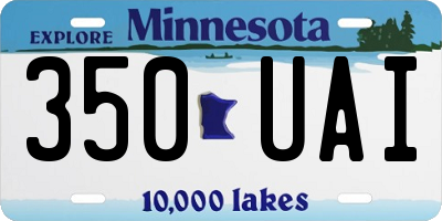 MN license plate 350UAI