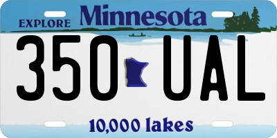 MN license plate 350UAL