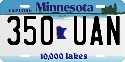 MN license plate 350UAN
