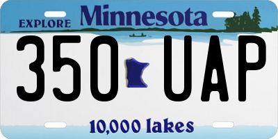MN license plate 350UAP