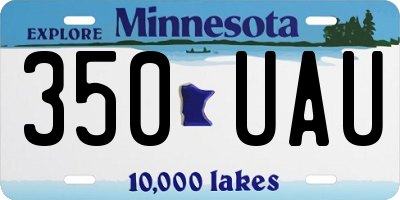 MN license plate 350UAU