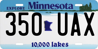 MN license plate 350UAX