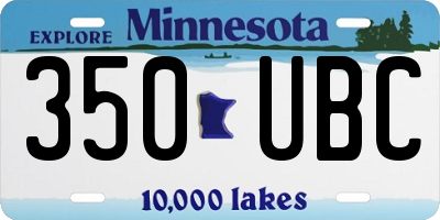 MN license plate 350UBC