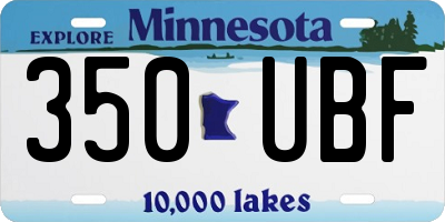 MN license plate 350UBF