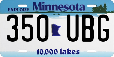 MN license plate 350UBG