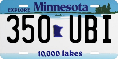 MN license plate 350UBI