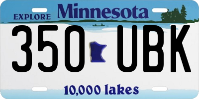 MN license plate 350UBK