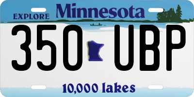 MN license plate 350UBP