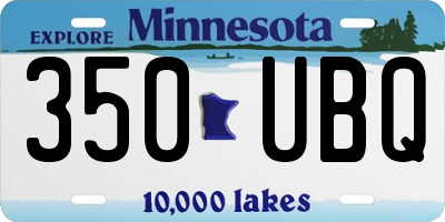 MN license plate 350UBQ