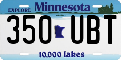MN license plate 350UBT