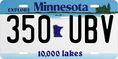 MN license plate 350UBV