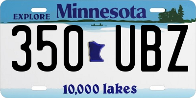 MN license plate 350UBZ